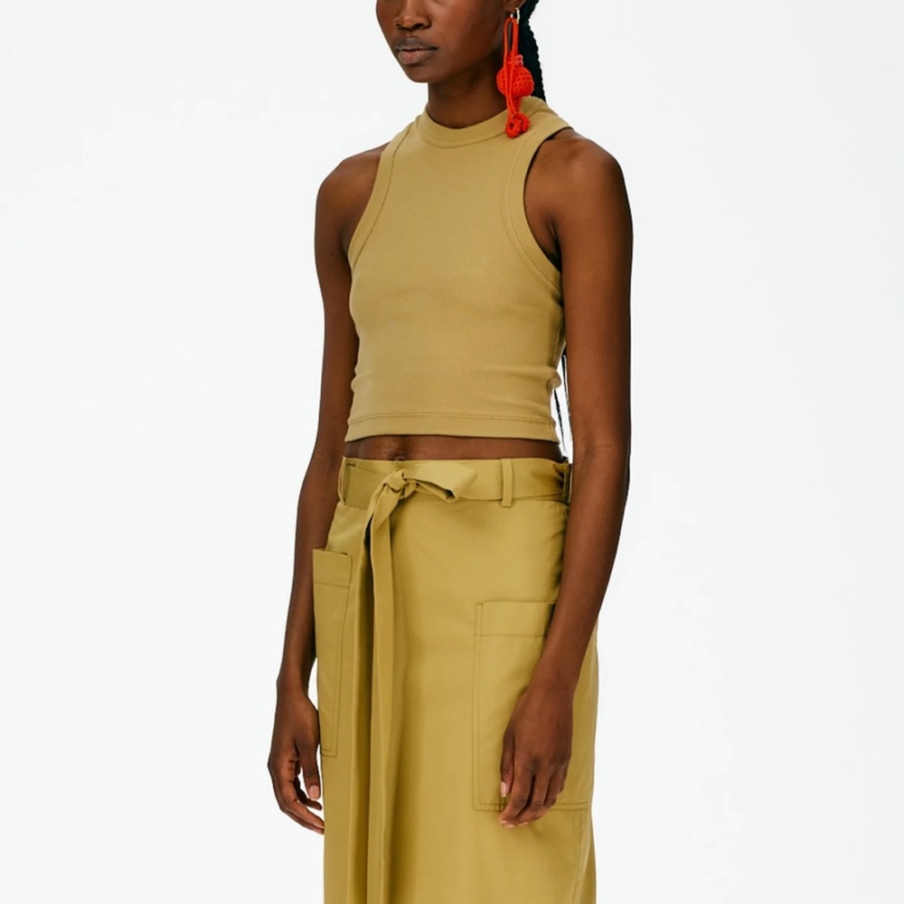 Tibi Ribbed Cropped Tank